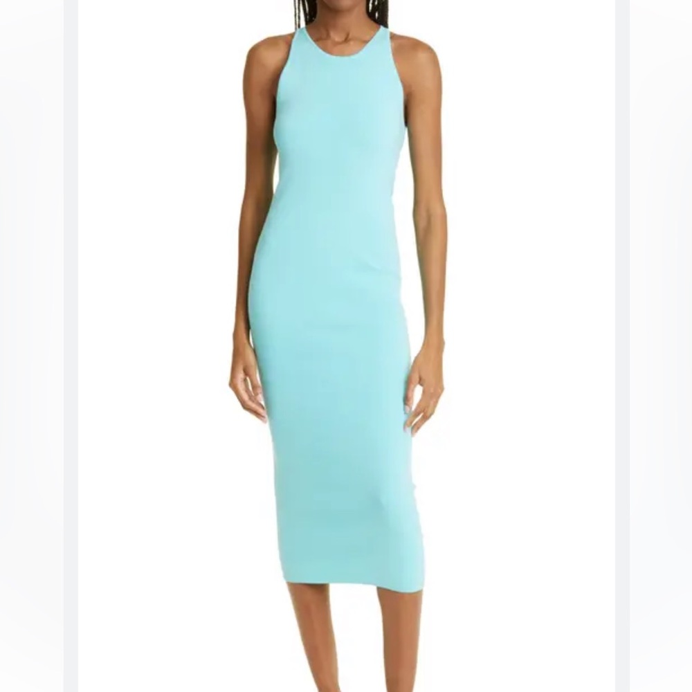 A.L.C. Sleeveless Fitted Maxi Dress in Aqua Blue